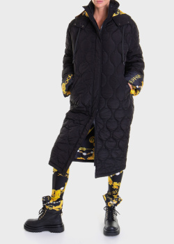 Стеганое пальто Versace Jeans Couture с капюшоном, фото